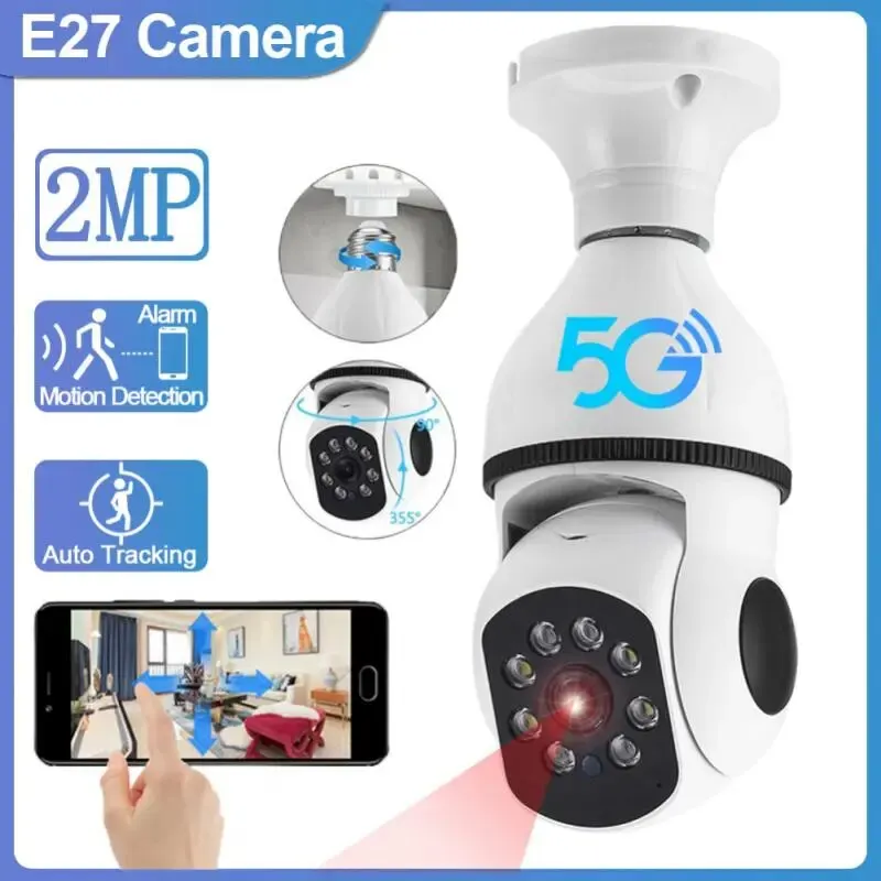 

Беспроводная уличная камера видеонаблюдения NEW2023 E27, Wi-Fi, ночное видение, автоматическое слежение за людьми, цифровой зум 4X, безопасность