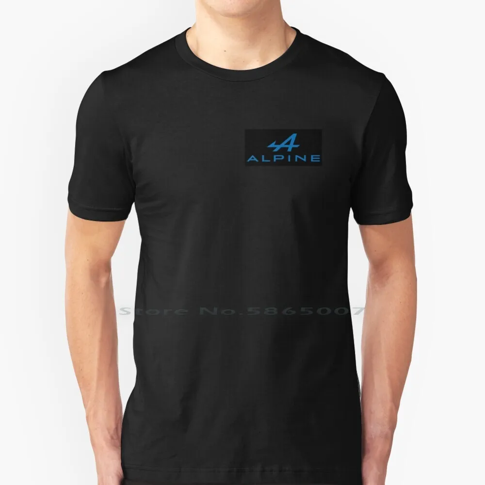

Alpine Car Design T Shirt 100% Cotton Alpine Because Blue Black Sportscar A110 A610 V6 Fast French Driving Cool Life Big Size