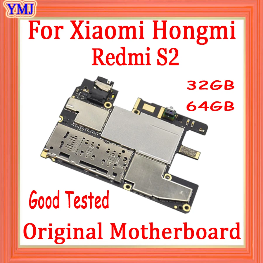 

Материнская плата для RedMi S2 HongMi S2 32 ГБ/64 ГБ, 100% оригинальная разблокировка с системой Android, Полная проверка, логическая плата Good Woking