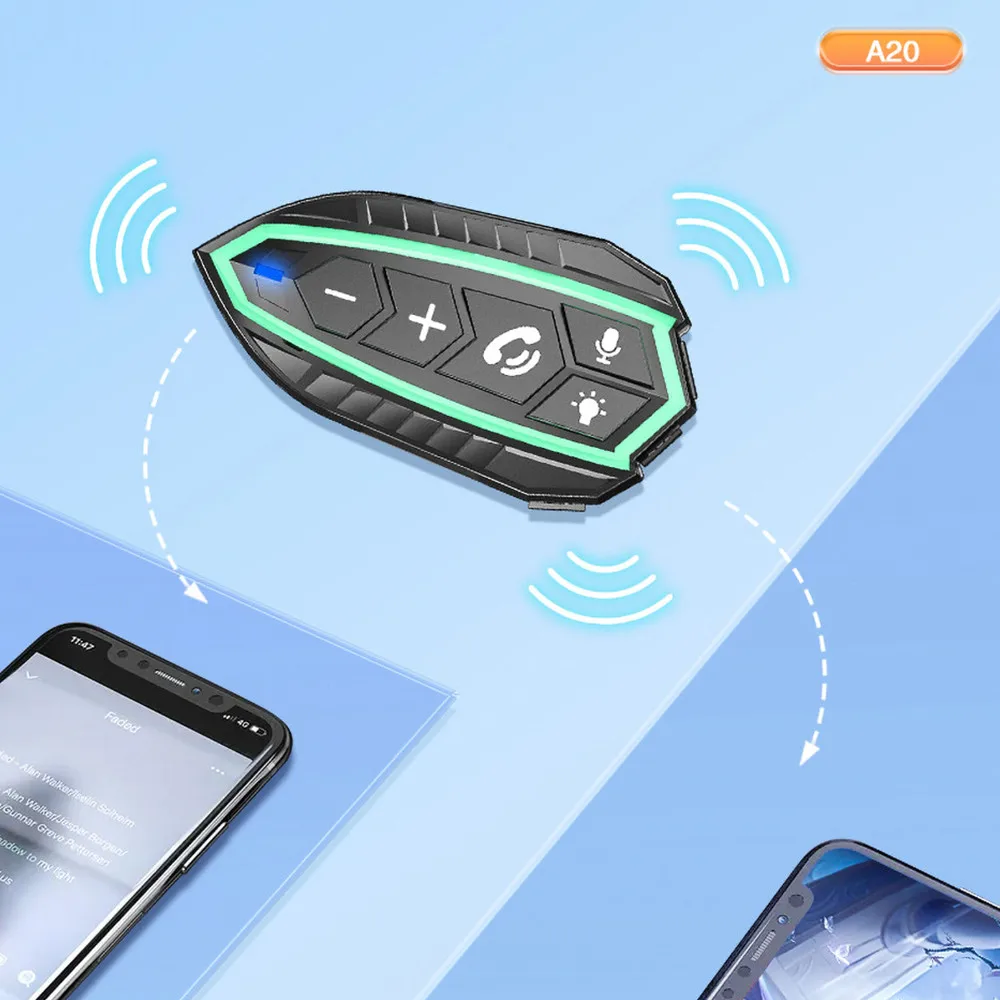 

Bluetooth-гарнитура A20 для шлема с шумоподавлением, 2000 мА · ч