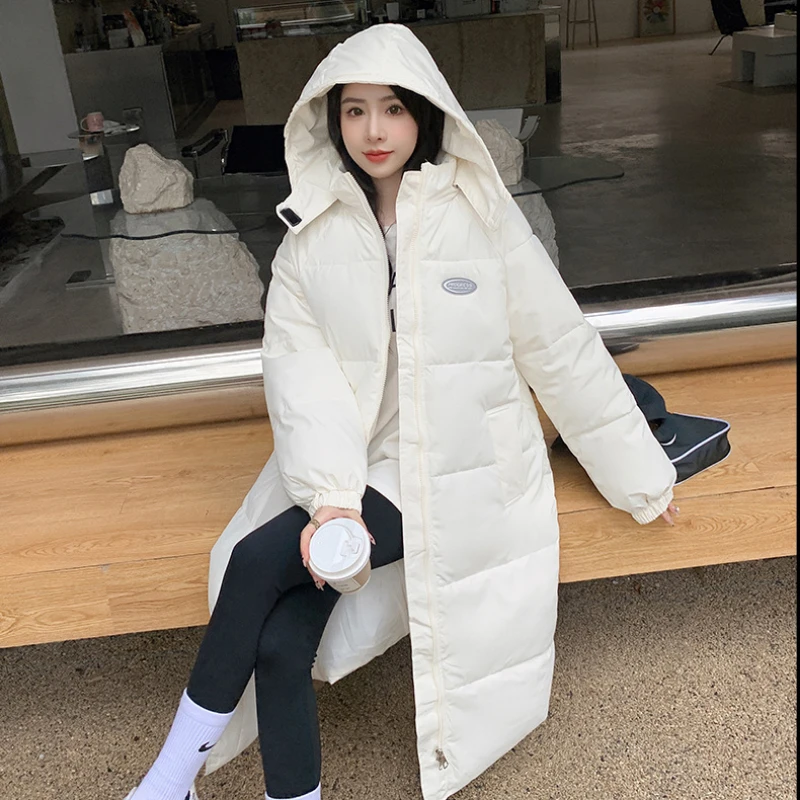 Women Long Hooded Cotton Coat Winter Warmth Korean Fashion Plus Size Loose Women Thick Coat Padded Clothes Winter Clothes Women