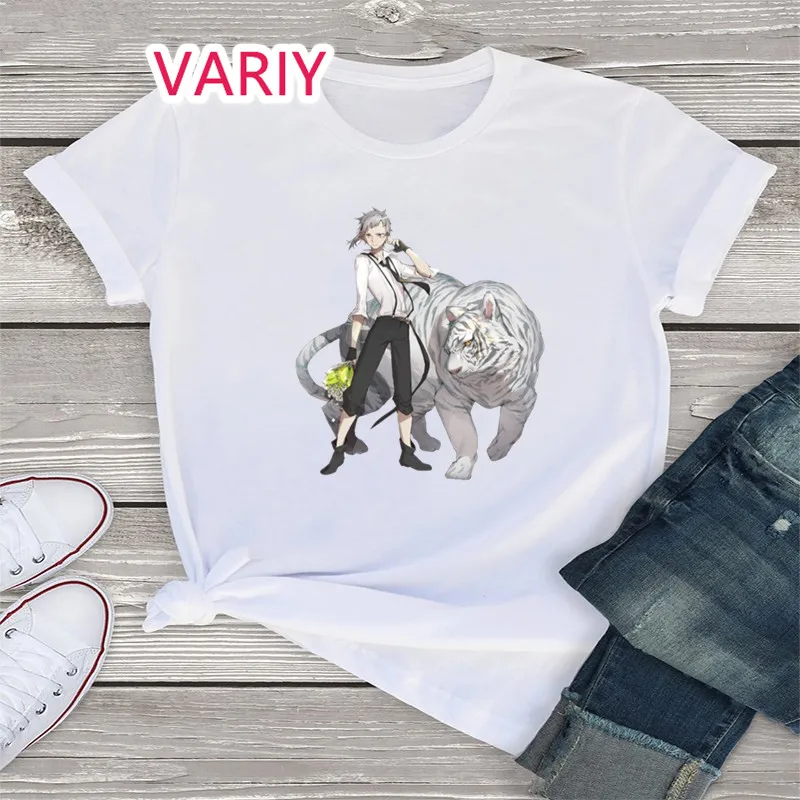 

Bungo Stray Dogs Graphic T-shirt Women Harajuku Kawaii Tiger T Shirt Streetwear Anime Tops Tee Shirt Female short sleeve 2022