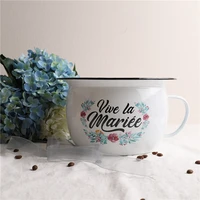 unique design enamel storage pot or cachepot for flowers