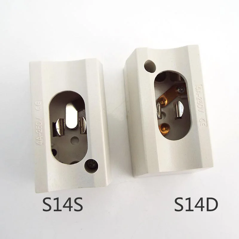 

AC 110V 220V S14S S14D Plug LED Bulb Wall Lamp Socket Base Mirror Light Holder Electric Lamp Tube Holder Adapter Power