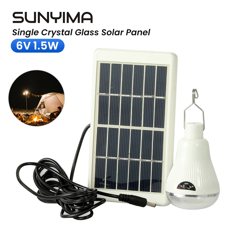 Портативная солнечная панель SUNYIMA 6 в 4 Вт, фотолампа для украшения рождественской вечеринки, Подвесная лампа, наружные светильники для двора, сада, кемпинга