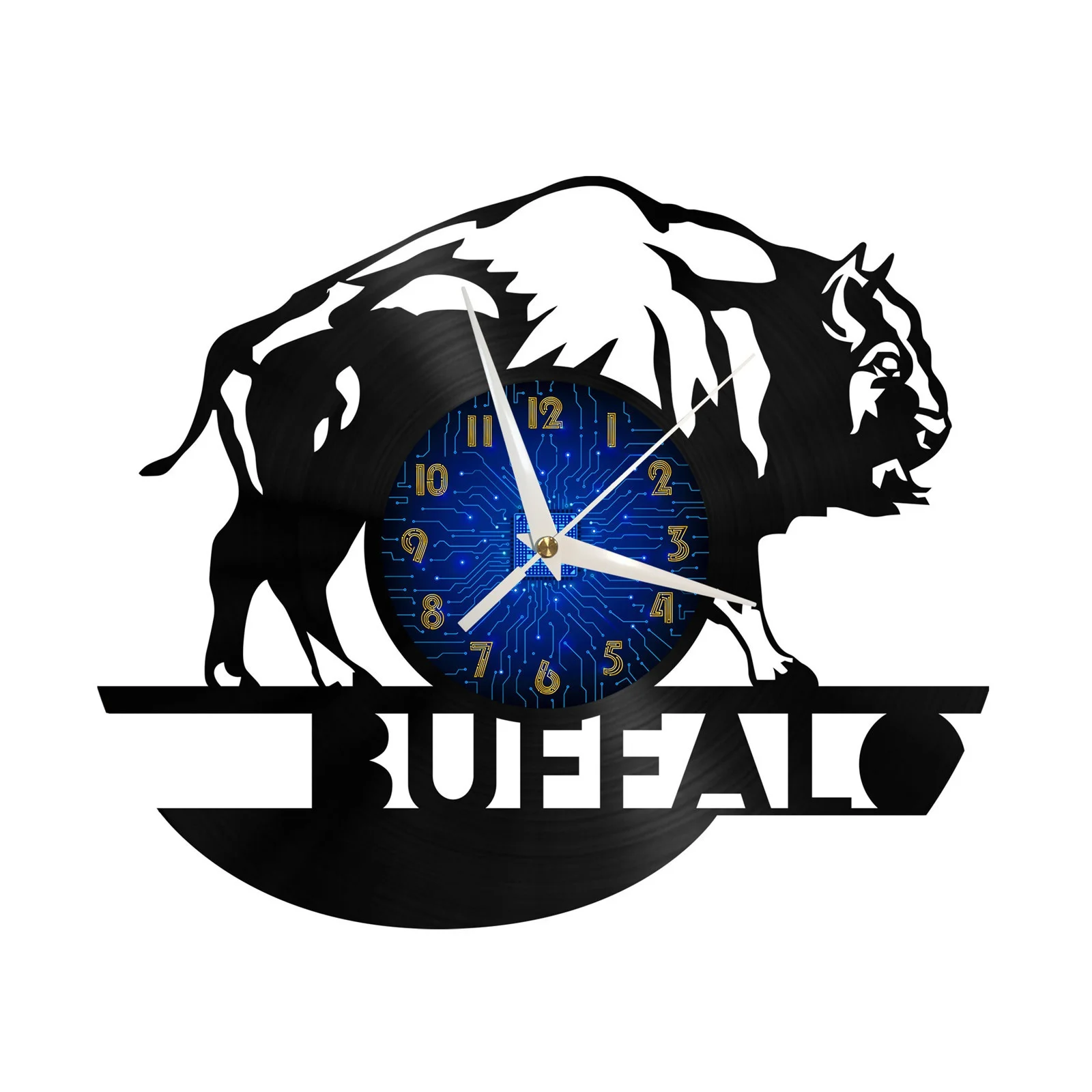 

Buffalo Vinyl Record Wall Clock for Kitchen Wall Decor Wall Art