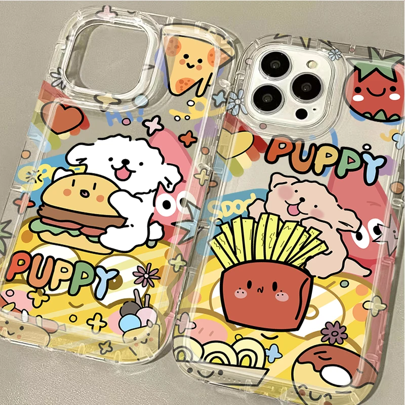 Мультяшная милая собака прозрачная задняя крышка для OPPO A15 A16 A17 A31 A53 A54 A57 A60 A74 A92 A93