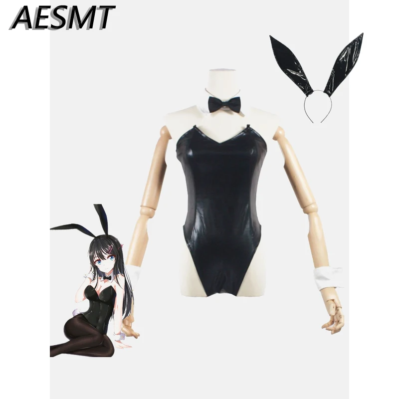 

Sakurajima Mai Косплей Senpai No Yume Wo Minai сексуальный милый кролик из искусственной кожи девочка Senpai Аниме костюм на Хэллоуин