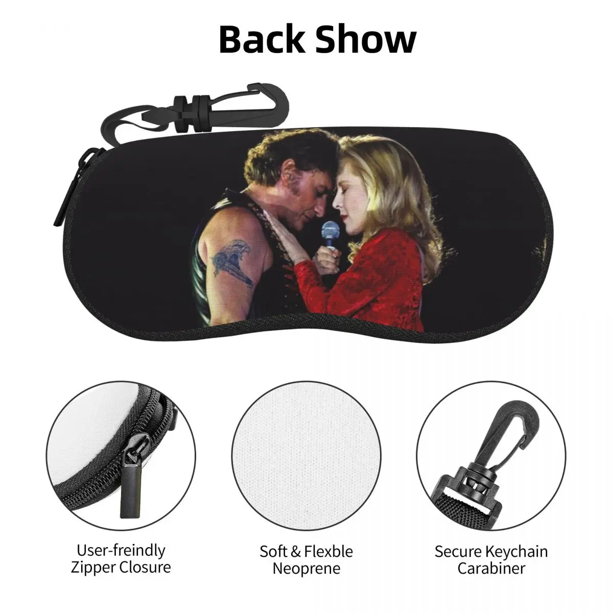 Чехол для очков Johnny Hallyday And Sylvie удобный контейнер хранения в стиле рок-музыки