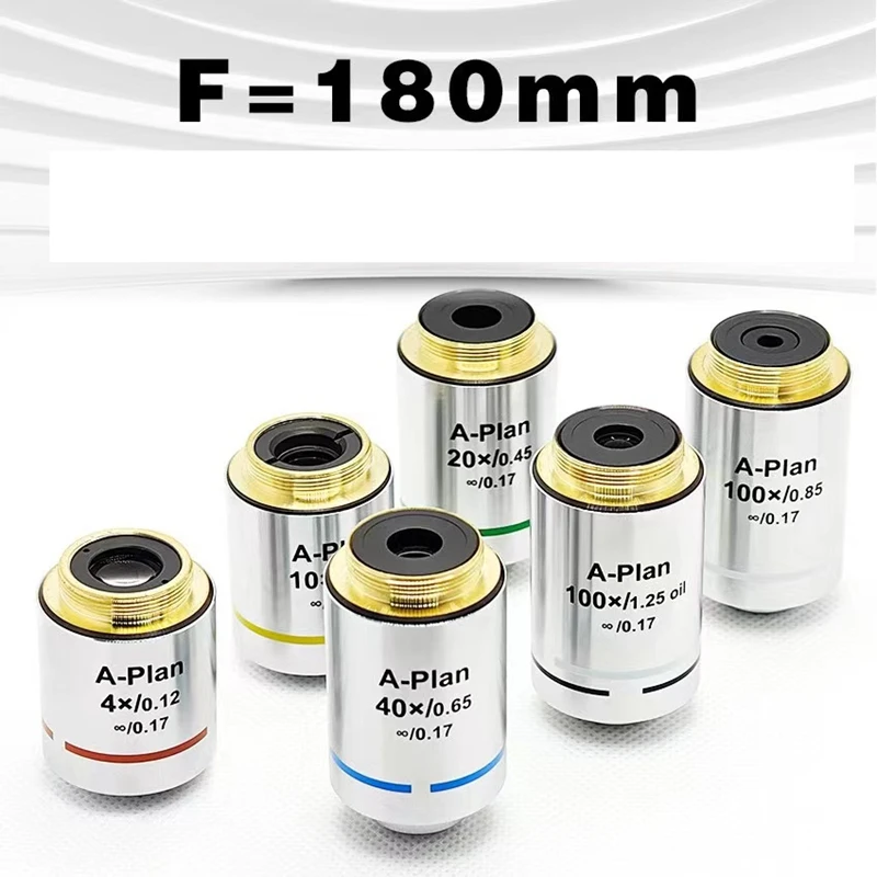 Объектив планов биологического микроскопа 195-планов 4X10X 20X 40X 100X Система