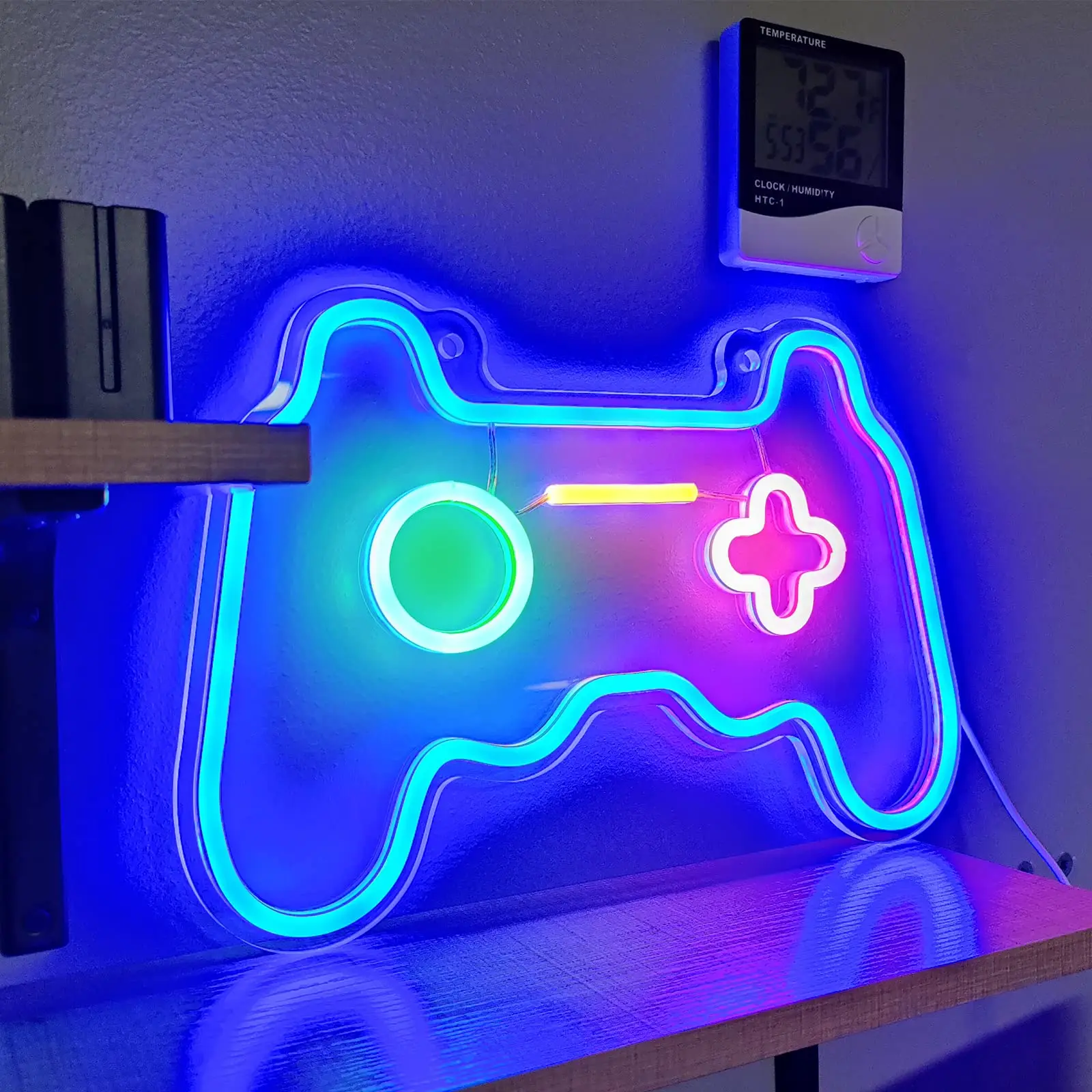 

Gamepad Shape Neon Sign Playstation Lamp Custom Acrylic Board Game Room Wall Art Decor Blue LED Night Light for Children Gift