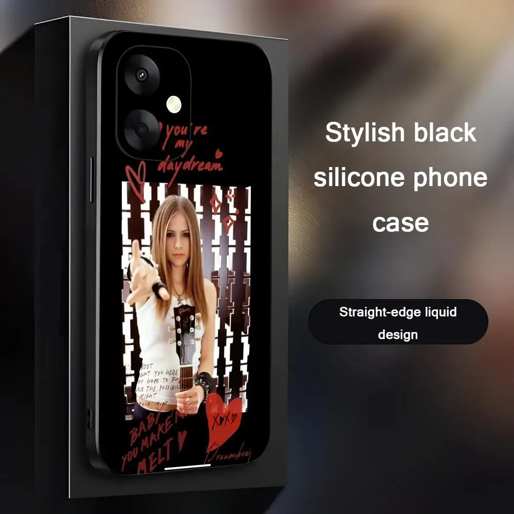 Фото Чехол для телефона Avril Lavigne для Xiaomi Redmi17 14C 13C 12C Note 15 14 13 12 Pro Plus S, мягкий черный чехол для телефона. №1