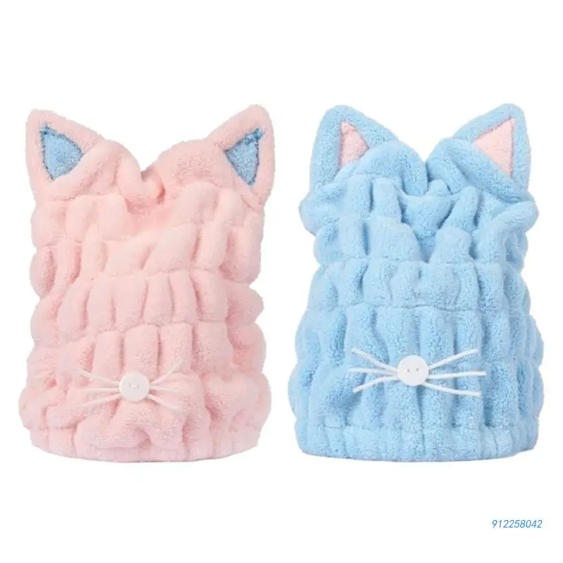 

Полотенце из микрофибры для сушки волос, милое банное полотенце, Ультрамягкая Абсорбирующая шапочка для сушки волос, быстросохнущая шапочка для ванной, Прямая поставка