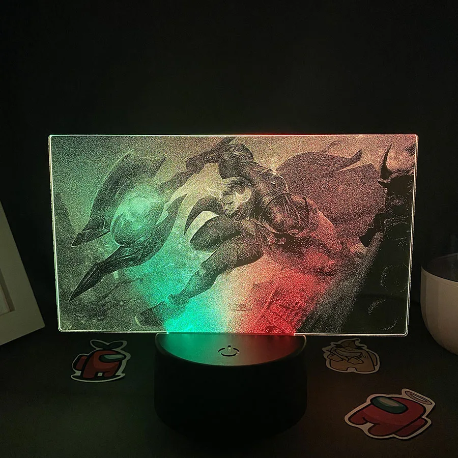 

Game League of Legends Darius 3D LED Two Tone Lamp Bedroom Decor Birthday Gift For Friend Manga LOL Darius Two Tone Night Lights