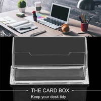 clear desktop business card holder display stand acrylic plastic desk shelf stand transparent business card storage box