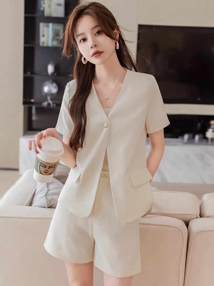 Летняя тонкая верхняя одежда женский новый маленький костюм 2024 карьерный