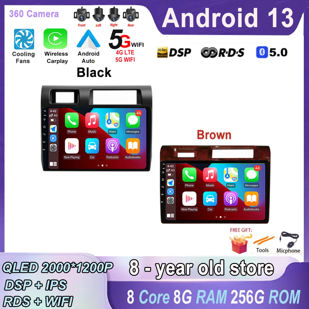 

Автомагнитола 9 дюймов для Toyota Pickup Land Cruiser LC70 79 Series 2007-2020, Android 13, беспроводная Автомагнитола для Carplay, мультимедийный автомобильный радиоприемник