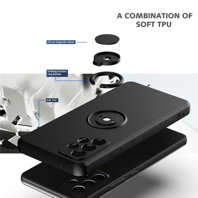Luxury Magnetic Case For Samsung Galaxy A52S A52 A53 5G S21 S20 FE S23 S22 Ultra S10 Plus S Note 20 10 9 Covers With Ring Holder