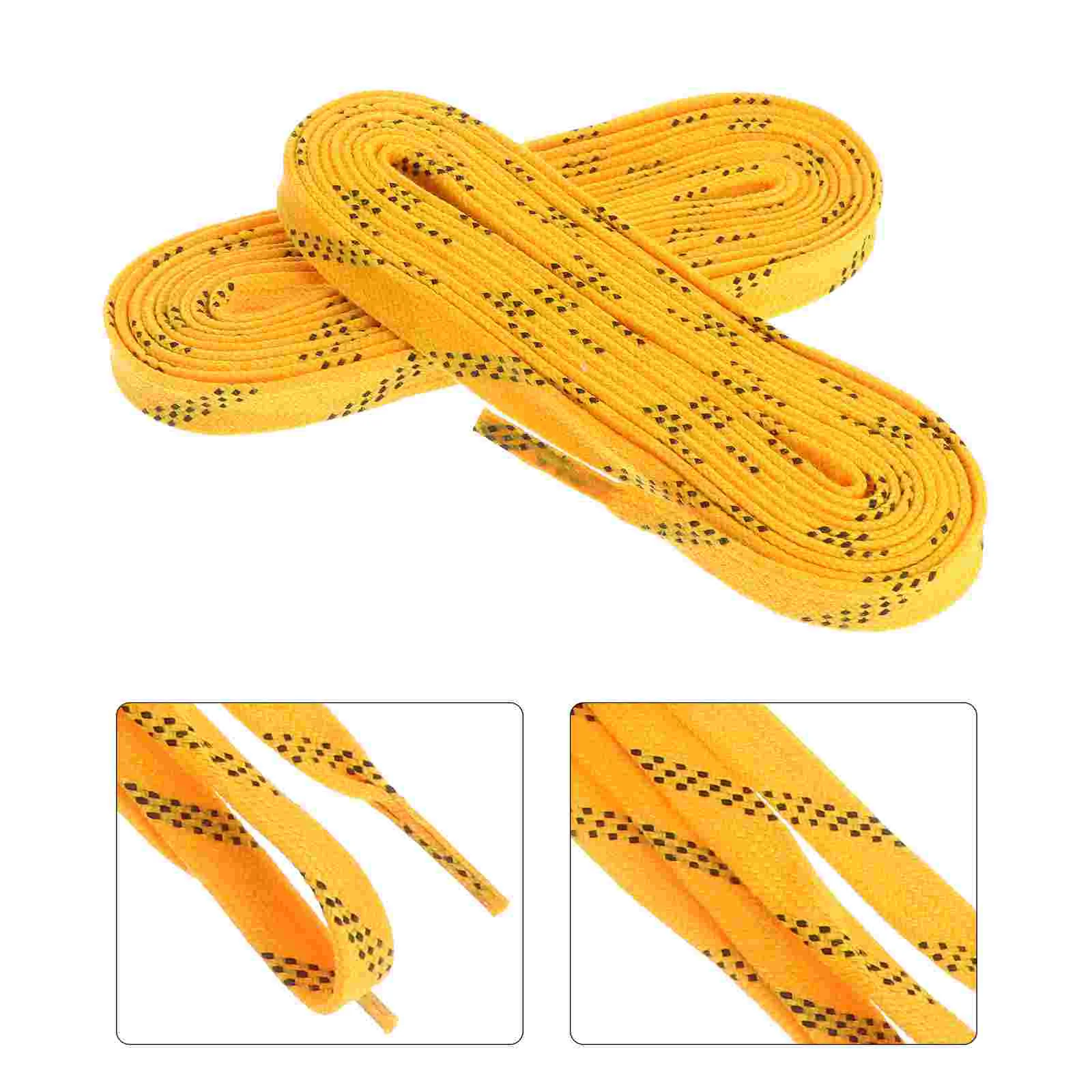 

Waxed Hockey Laces Wide Shoe Laces Professional Anti- Freezing Shoe Strings for Hockey Skates ( Yellow, 96 Inch )