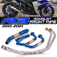 for yamaha yzf r3 r25 mt03 motorcycle exhaust escape moto modified full systems front middle link pipe muffler db killer slip on