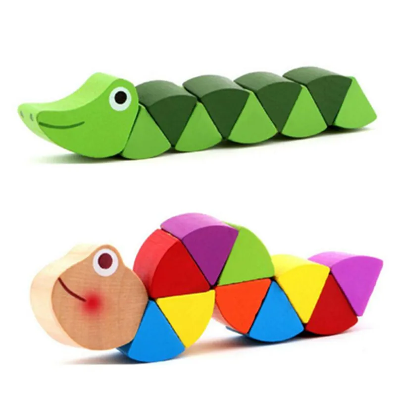 

Toy Educational Wooden Toys for Children Early Learning Exercise Baby Fingers Flexible Kids Wood Twist Insects Game