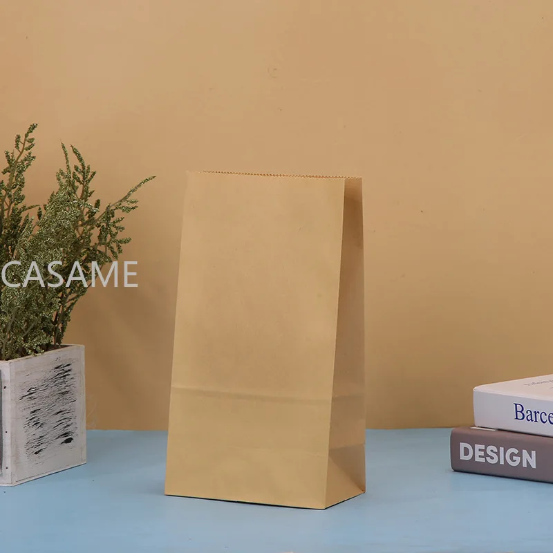 

Чистый цвет, стоящие красочные большие подарочные пакеты из крафт-бумаги, сумки для сэндвичей, хлеба, еды, вечерние, свадебные, открытые