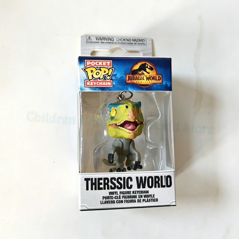 Фото Коллекционные фигурки FUNKO POP: Мир Юрского периода, Тираннозавр, Велоцираптор, Синий Аквилопс, Теризинозавр, виниловые фигурки Pocket Pop, брелоки, подарки №3
