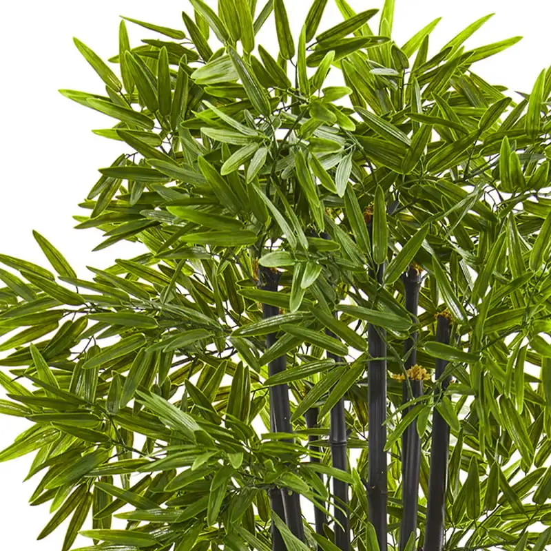 

Bamboo Artificial Tree with Black Trunks in White Planter UV Resistant (Indoor/Outdoor)