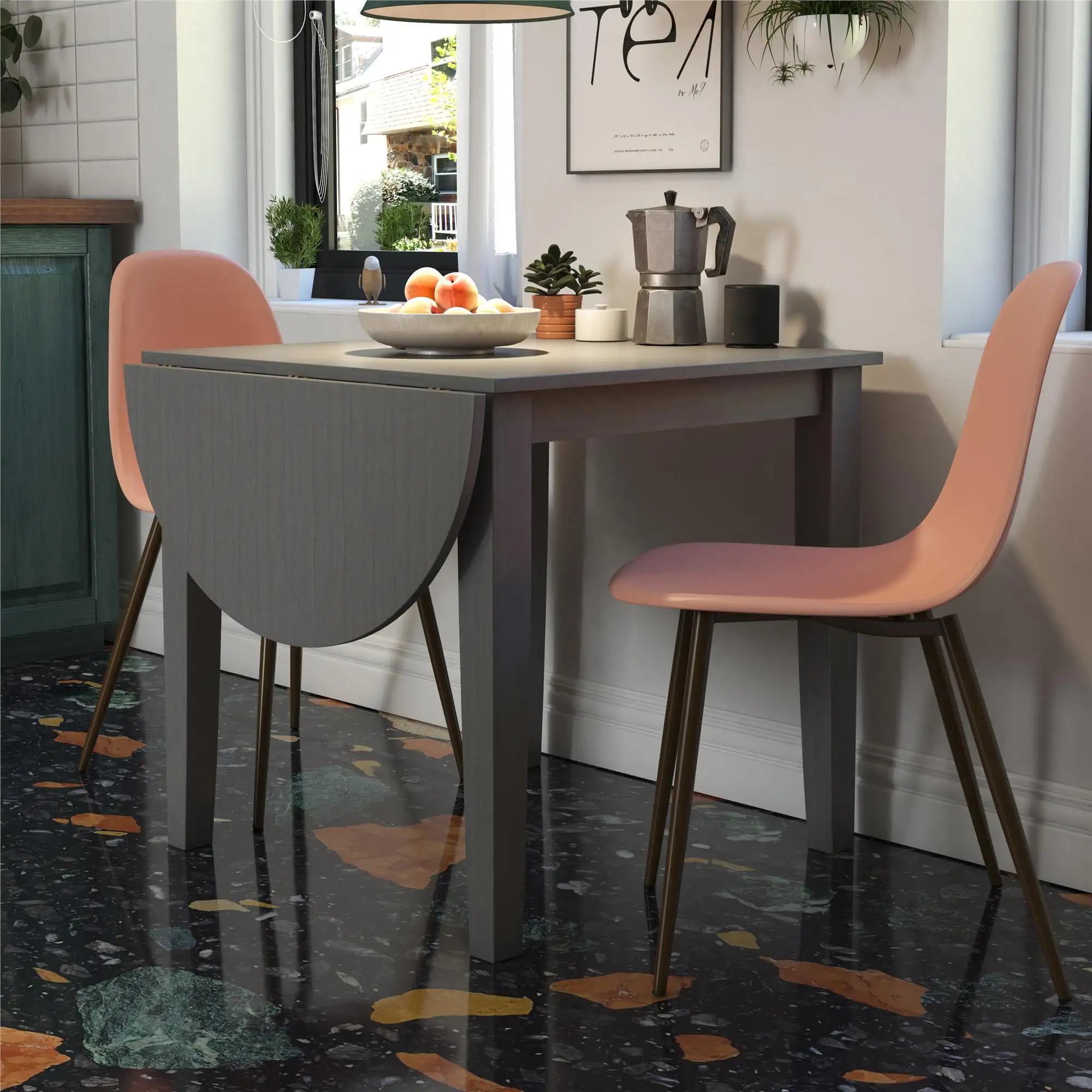

Drop Leaf Table, Eat-In Kitchen Furniture, Gray
