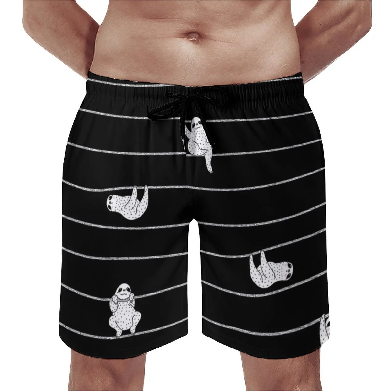 

Забавные ленивеци шорты с принтом в полоску с животными Симпатичные Шорты для доски мужские дизайнерские брифы плавки подарок на день рожд...