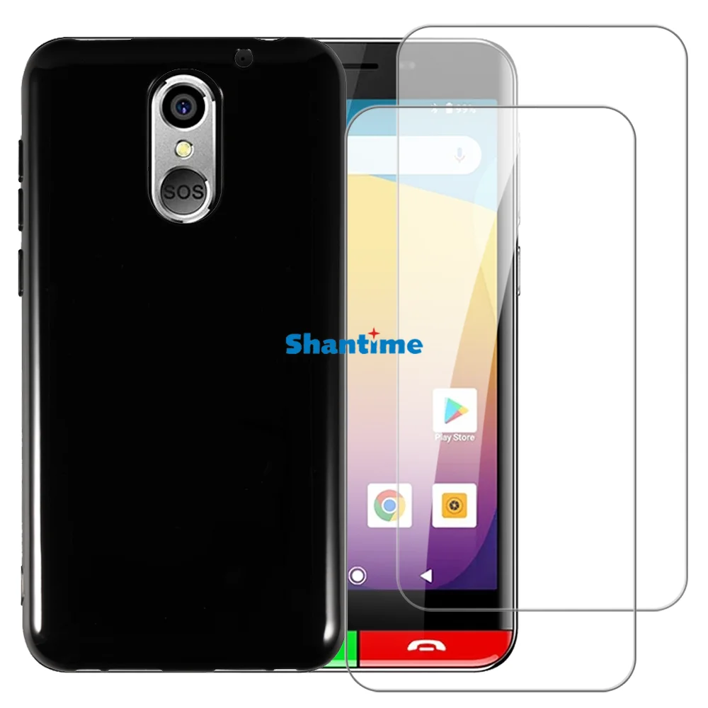 Мягкий чехол + 2 комплекта защитных пленки из закаленного стекла для экрана Artfone