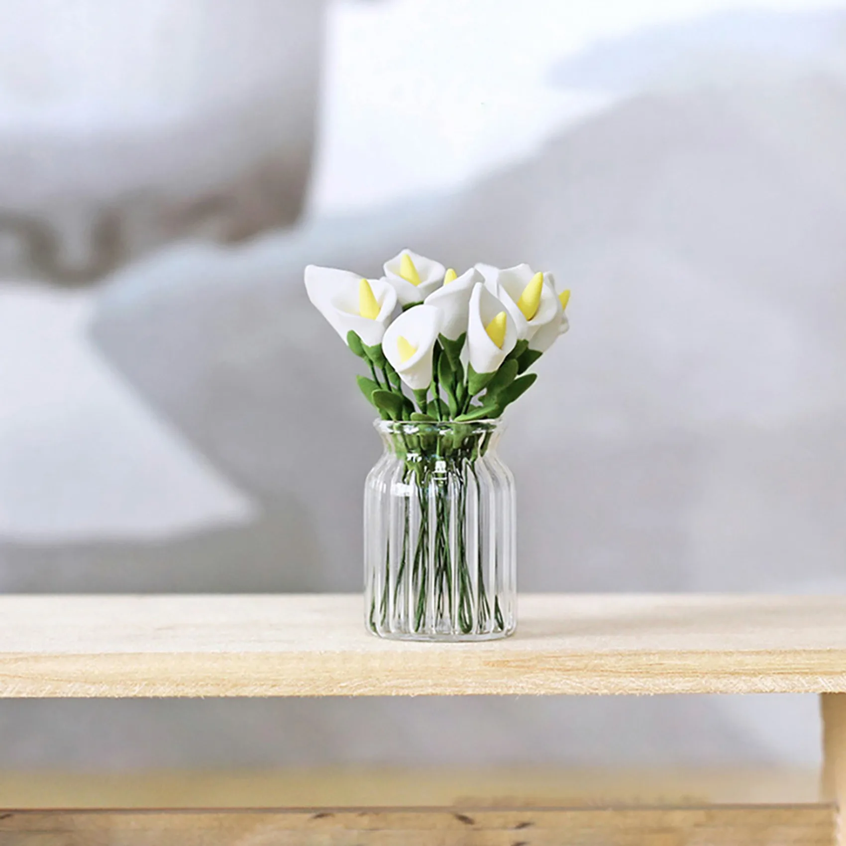 10 шт. 1/12 миниатюрные аксессуары мини-глина калла лилия имитация цветочной модели