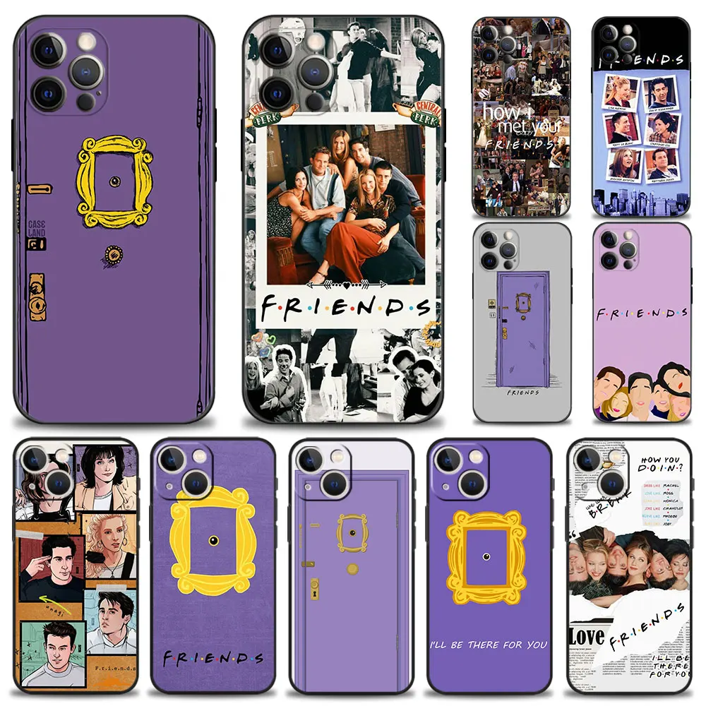 Friends TV Show Purple Door Case For iPhone 14 13 12 11 Pro Max XS Max XR X 8 7 6 6S Plus SE Silicon Soft Bumper Back Cover