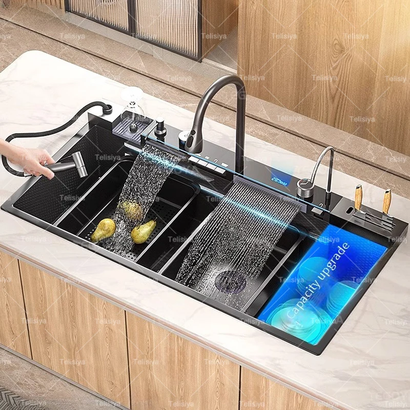 Кухонная раковина Водопад из нержавеющей стали