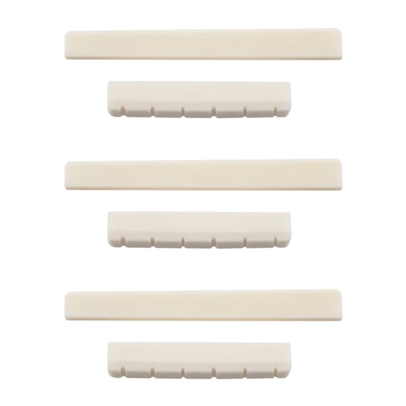 

3X Classical Guitar Bone Slotted Saddle Nut Set