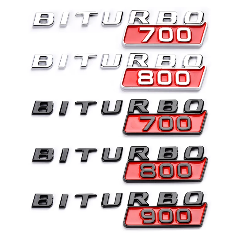 

Car ABS BITURBO 700 800 900 Logo Side Fender Trunk Body Badge Emblem Decals Sticker For Benz Brabus G Class G700 G800 G900 W463