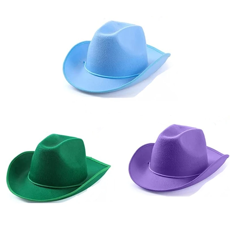 

2023 New Felt Cowboy Hat Plain Cowboy Hats For Women To Decorate Plain Cowgirl Hat Adjustable Drawstring Bachelorette Party Hat