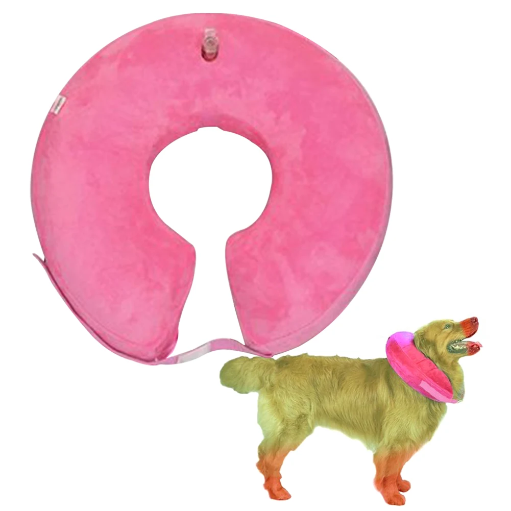 

Adjustable Size Dog Cat Inflatable Cone Collar Detachable Home Soft Pet Recovery