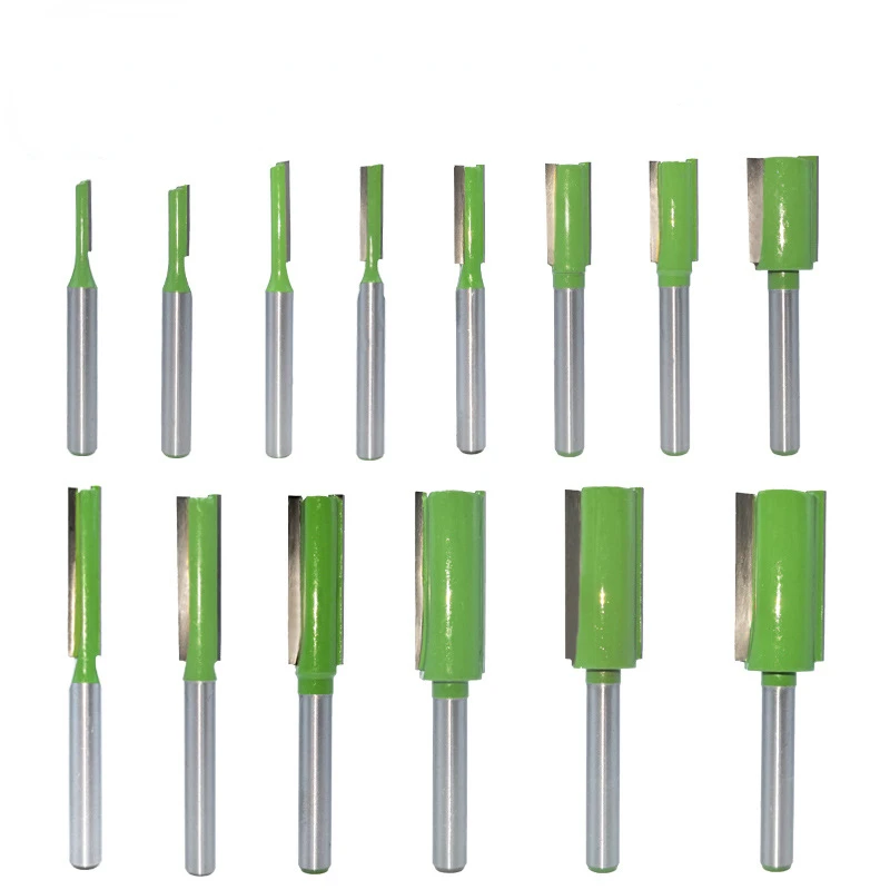 

6mm Shank Straight Bit Tungsten Carbide Steel Single Double Flute Router Bit Wood Milling Cutter for Wood Woodworking Tools