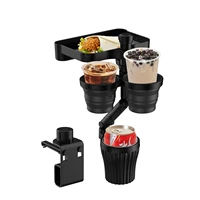 cup holder expander with tray multifunction 360 degree rotating organizer tray automotive cup attachable tray with 360 degree