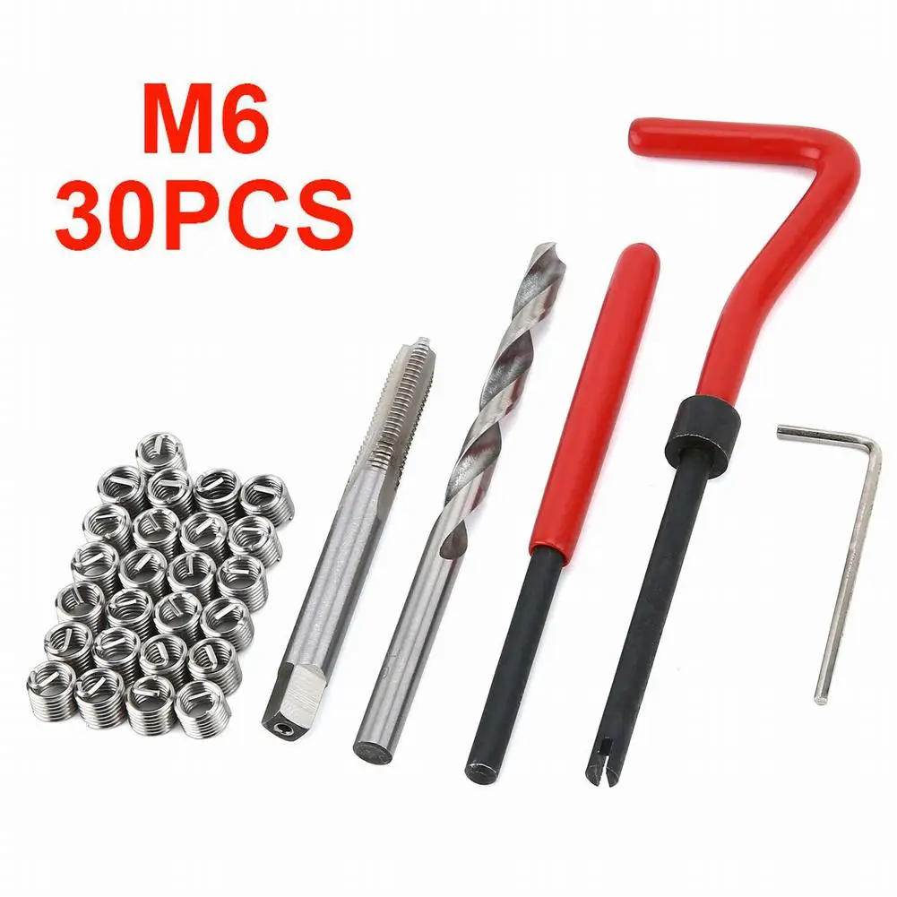 

Engine Repair Thread Repair Insert 30Pcs/Set Fatigue Resistance M6x1mm Aluminum And Any Metal Threads That Have Peeled