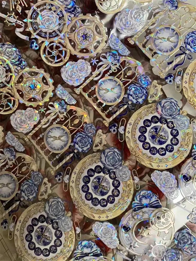 

Vintage Timeless Blue Rose Washi PET Tape for Card Making DIY Scrapbooking Plan Decorative Sticker