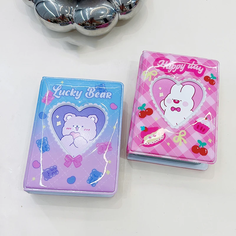 

40 Pockets 3 Inches Photo Album Card Holder Storage Cute Hollow Love Bear Rabbit Printing Photo Holder Polaroid Album Card Bag
