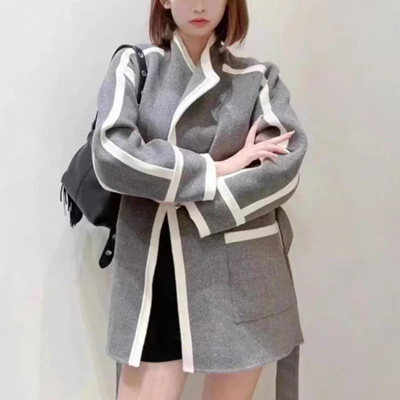 

Женское пальто, Осень-зима 2023, новая куртка на шнуровке