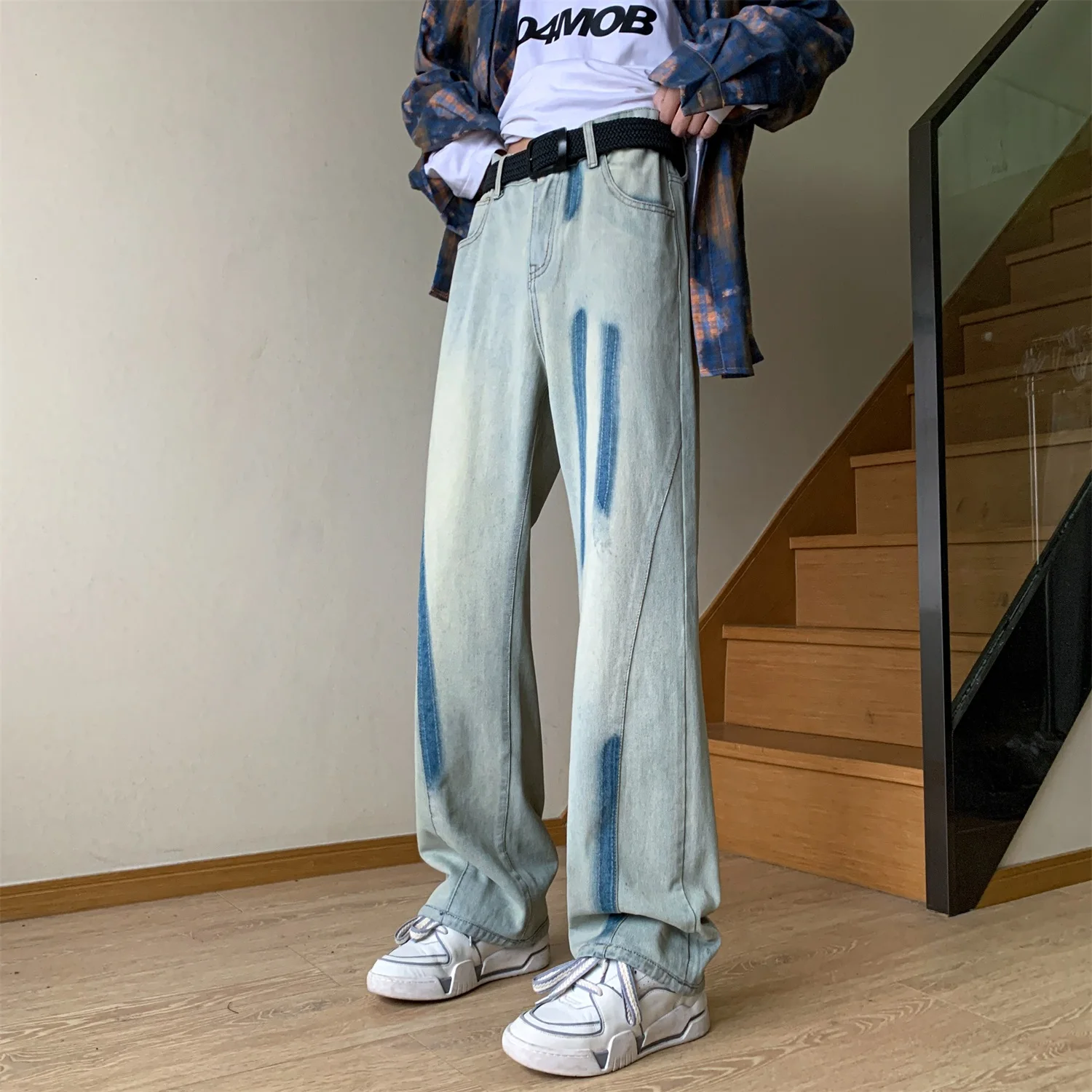 Jeans For Men 2023 Fashion Youth Trousers Cross Denim Pants Streetwear Baggy Jeans Man Hip Hop Y2k Men Cargo Pant Punk Clothing