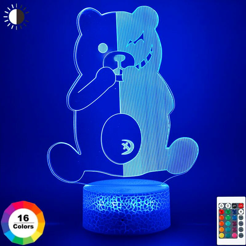 Newest Anime Danganronpa Monokuma Figure Lamp 3D Night Light Table Lamp for Hoom Child Bedroom Desk Decor Christmas Gift