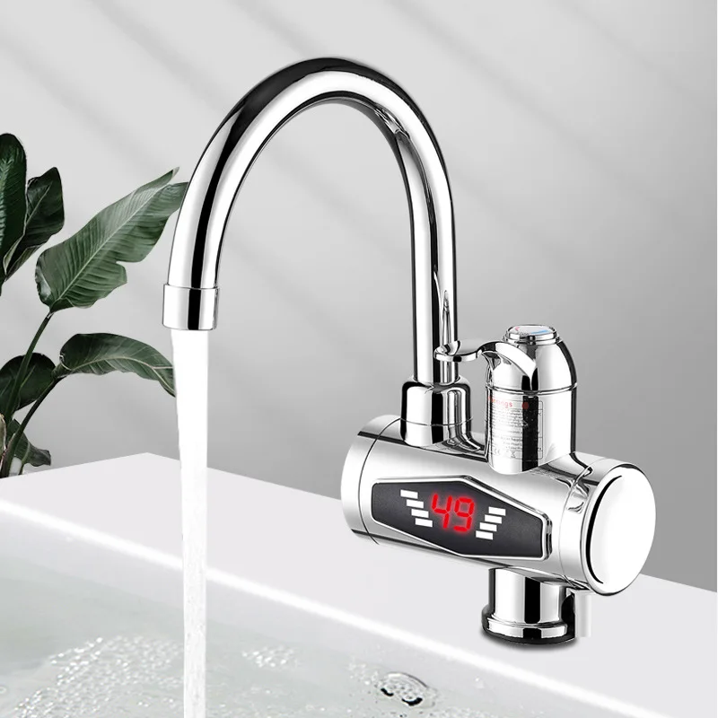 

Instant Tankless Electric Hot Water Heater Faucet Kitchen Heating Tap Water Heater with LED Temperature Display