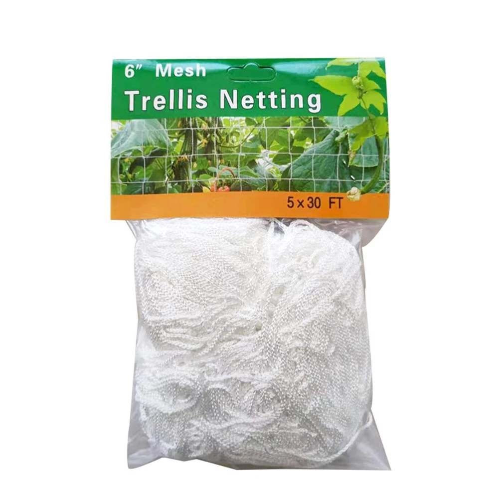 

Plant Trellis Netting Heavy-Duty Polyester Plant Support Vine Climbing Hydroponics Garden Net Accessories Multi Use 5*30FT