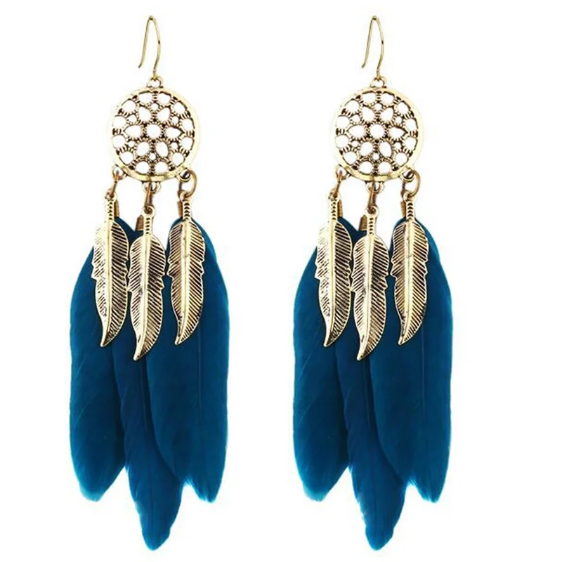 

Round Hollow Leaf Feather Earrings Boho Earrings Fringe Long Earrings For Women 2022 Korean Fashion Drop Earrings