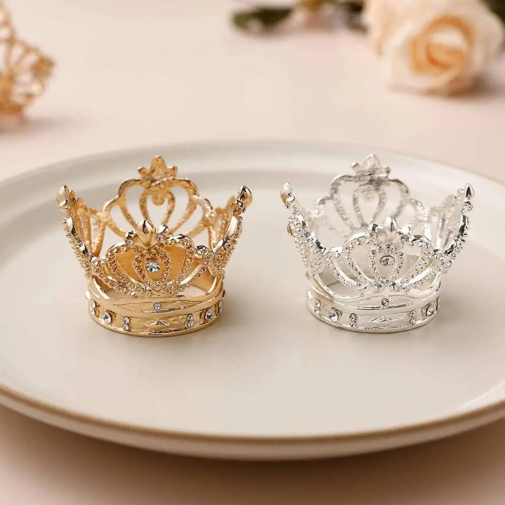 1Pc Gold Silver Metal Rhinestone Crown Napkin Rings Buckle Christmas Serviette Holder For Hotel Wedding Banquet Table Decoration